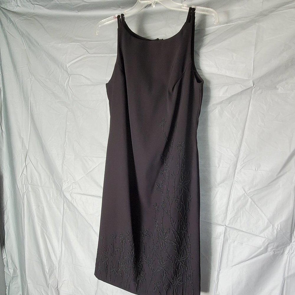 CDC Little Black Beaded Cocktail Dress Sz 8